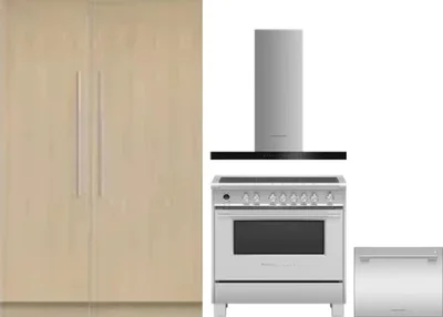 5 Piece Package Includes Refrigerator, Freezer, Range, Hood And Dishwasher